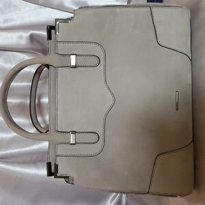Rebecca Minkoff Satchel Light Gray Suede Top Handle Crossbody Bag